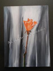 Rose orange, acrylique