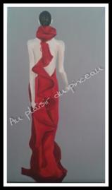 Robe rouge, acrylique